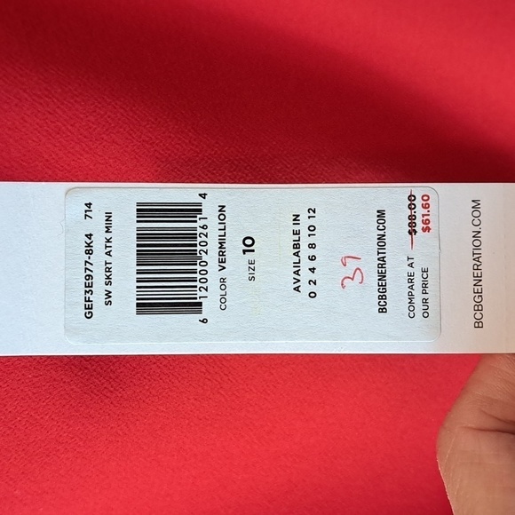 BCBGENERATION RED ZIPPER DETAILED MINI SKIRT - Picture 5 of 6